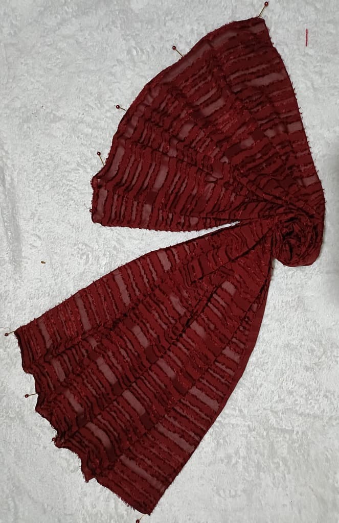 Mahogany Red Fur Hijab - Stole With Latkan