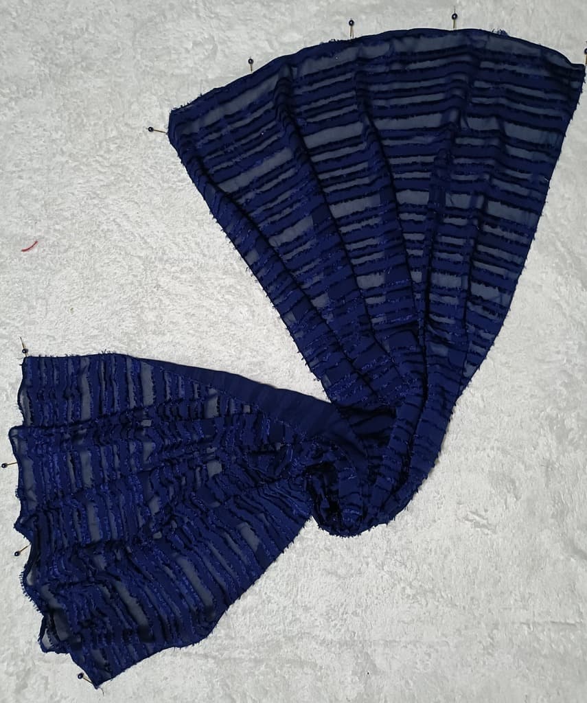 Denim Blue Fur Hijab - Stole With Latkan
