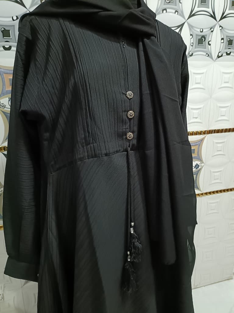 Black Candy Umbrella Abaya With Dori thumbnail 3