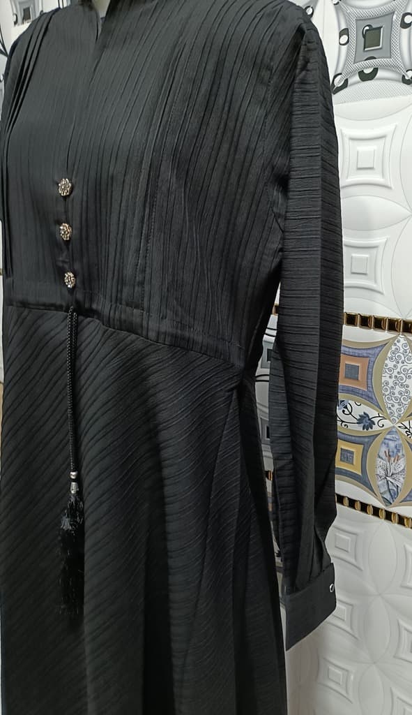 Black Candy Umbrella Abaya With Dori thumbnail 5