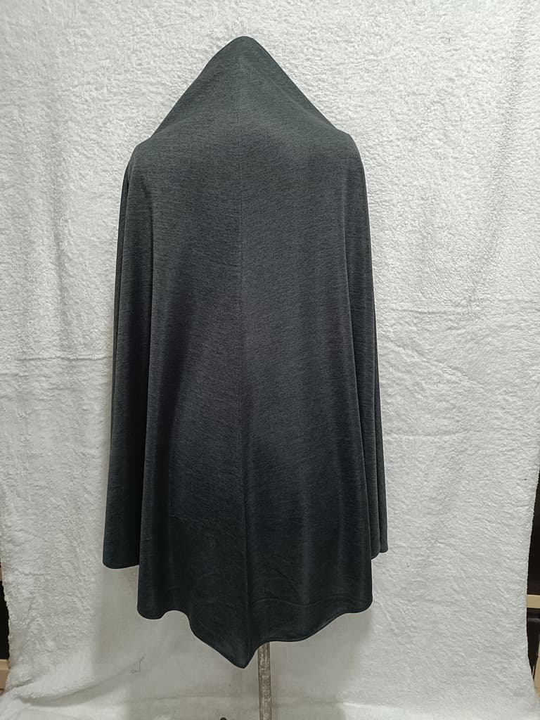 Modest Dark Gray Khimar, Scarf Prayer Dress With Crush Color Pattern thumbnail 2