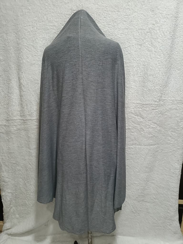 Modest Gray Khimar, Scarf Prayer Dress With Crush Color Pattern thumbnail 2