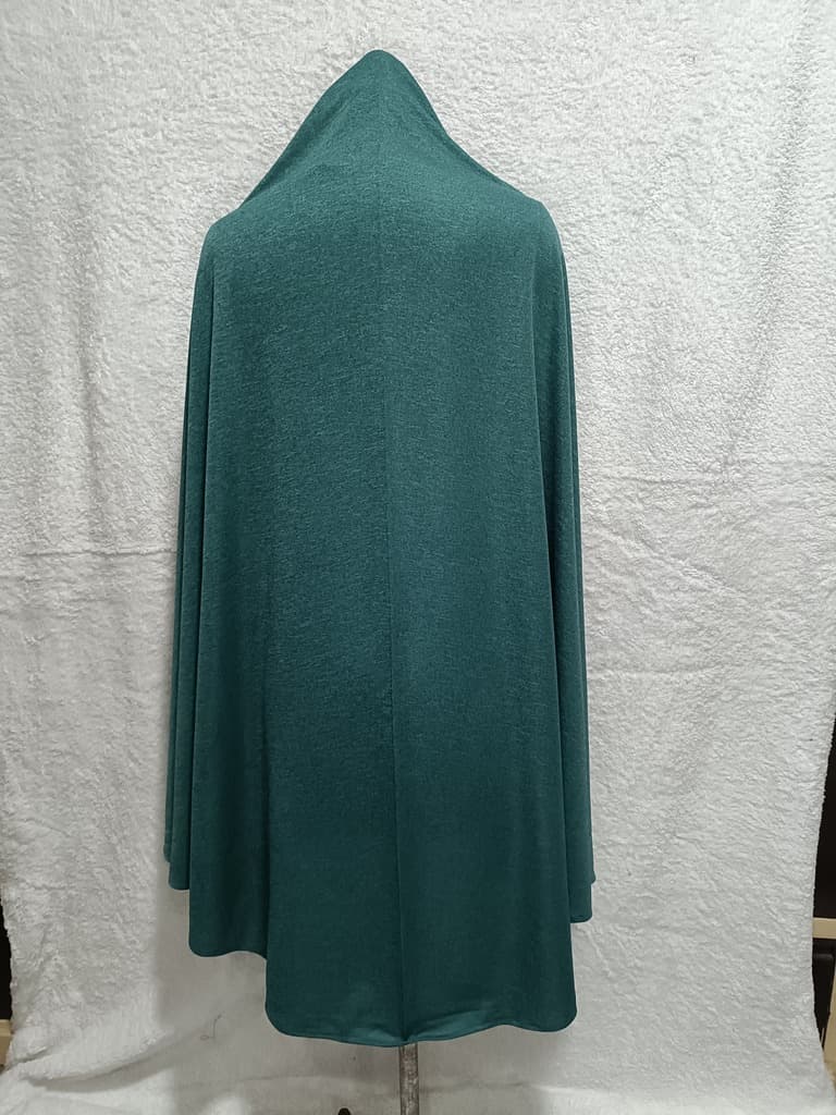 Modest Dark Green Khimar, Scarf Prayer Dress With Crush Color Pattern thumbnail 2