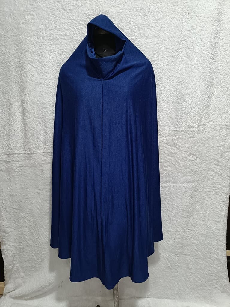 Modest Navy Blue Khimar, Scarf Prayer Dress With Crush Color Pattern